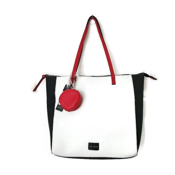 Tahari Kensington Women's 2-Piece Color Block Large Tote and Coin Purse - Picture 1 of 8